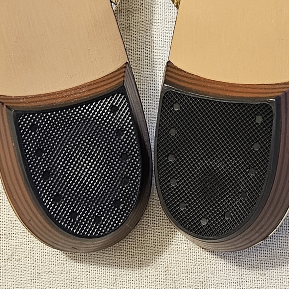 Vintage 1960s Lullabies Slip On Slipper Shoes Blue and Gold Size 8 - Picture 9 of 10